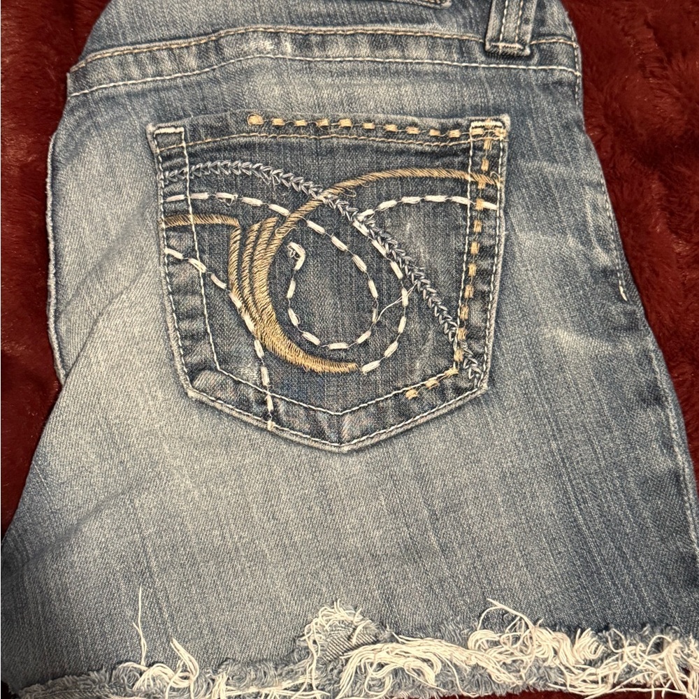 Big Star Light Blue Jean Shorts with Embroidered Pocket